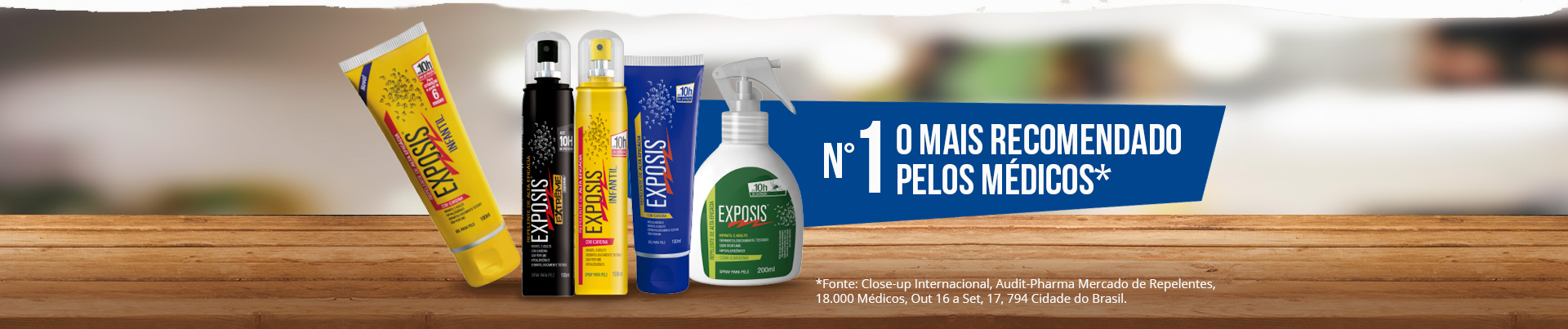 Produtos Exposis sobre uma mesa